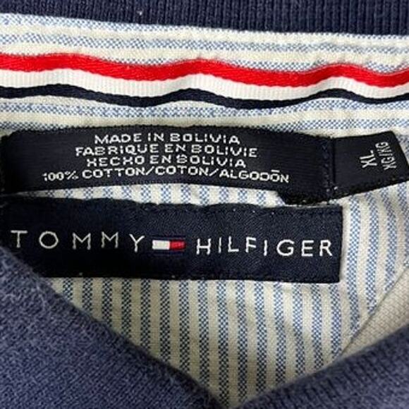Men’s Red & White Striped Tommy Hilfiger Polo Shirt XL – Excellent Pre-Owned - Picture 3 of 9